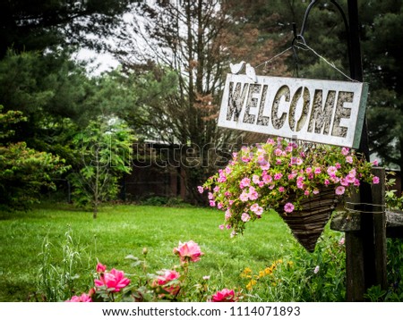 Welcome Sign in Garden II