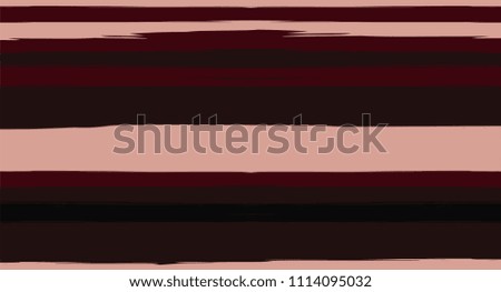Brown Horizontal Watercolor Stripes Seamless Vector Summer Pattern. Textured Hand Painted Graffiti Lines. Retro Vintage Simple Seamless Sailor Stripes. Hipster Grunge Texture Paintbrush Background.