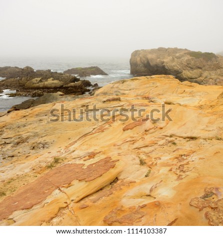 Foggy day Pacific Ocean Asilomar State Marine Reserve Monterey California