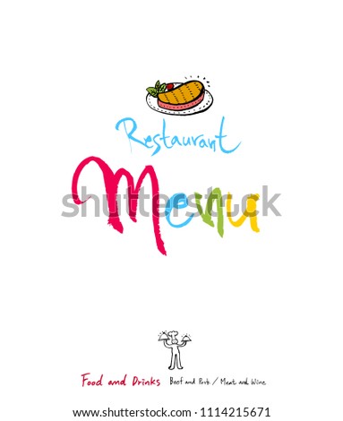 Restaurant poster / Sketchy food menu illustrations - vector