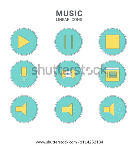 Music icons. Line art ilustration vector symbol.