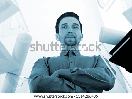 White collar worker at desk