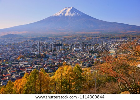 Chureito pagodaand Mt.Fuji in autumn, Japan