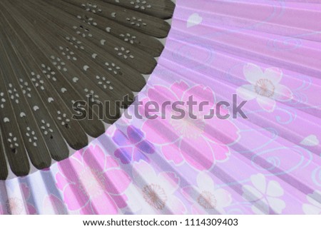 Macro background texture of Japanese paper fans