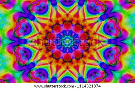 Geometric mosaic. Beautiful illustration. Bright flower. Geometric  pattern. 