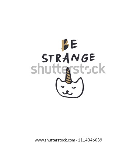 Cute funny unicorn cat. Vector, clipart, isolated details. Editable elements.