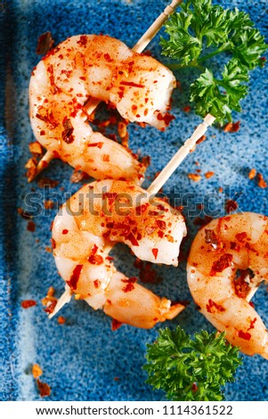 harissa spice mix - morrocan red hot chilles with king prawns