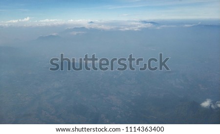 mountain aerial landscape view, West Java Indonesia
