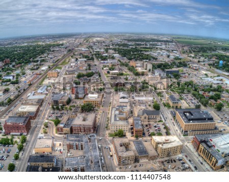 Fargo is a the largest City in North Dakota on the Red River Royalty-Free Stock Photo #1114407548