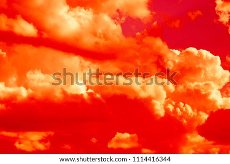 fiery red clouds