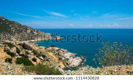 View of Mui Dinh bay in Ninh Thuan, Viet Nam Royalty-Free Stock Photo #1114430828