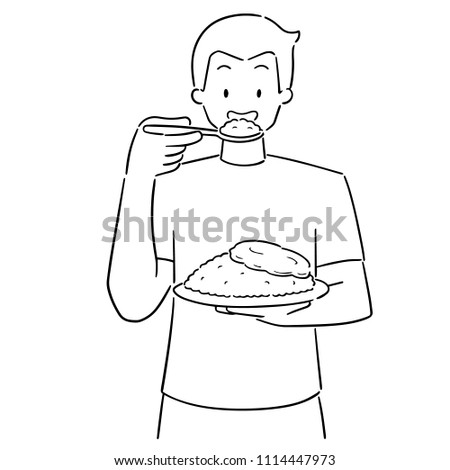 vector of man eating