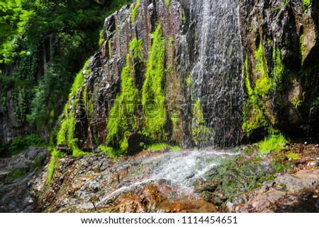 Beautiful waterfall in Caucasus mountains in Adjara, Georgia