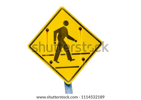 Symbols of crosswalk at the street.Walking sign the safety of people from car accidents.