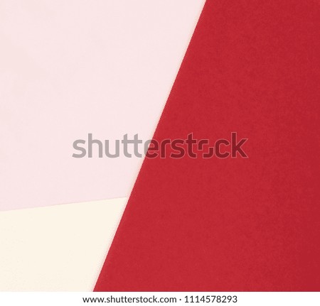 Abstract geometric paper background.  pink, red and gray trend colors.Background pastel colors. Minimal concept. Flat lay, Top view. Copy space
