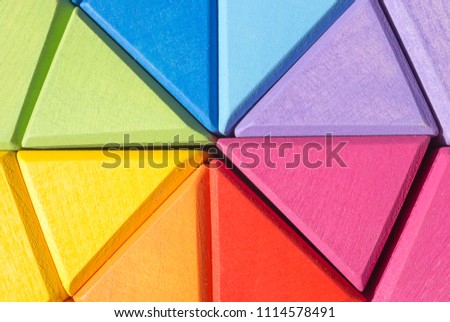 Multicolored background of wooden details