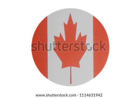 Canada round flag isolated on white background