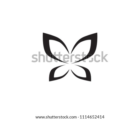a black butterfly shape with a white background
