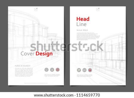 Abstract architecture background, layout brochure template, abstract architecture composition.  Geometric design. Royalty-Free Stock Photo #1114659770
