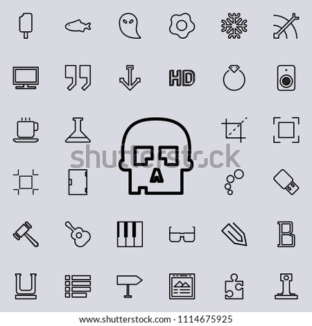 skull outline icon. Detailed set of minimalistic line icons. Premium graphic design. One of the collection icons for websites, web design, mobile app on colored background