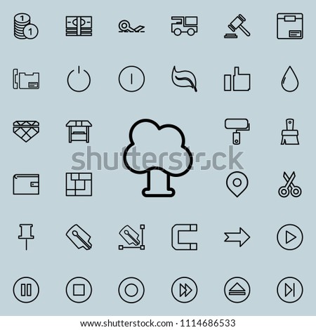 tree outline icon. Detailed set of minimalistic line icons. Premium graphic design. One of the collection icons for websites, web design, mobile app on colored background