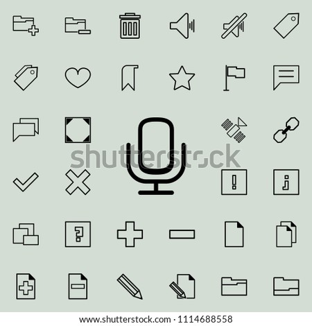 microphone icon. Detailed set of minimalistic icons. Premium graphic design. One of the collection icons for websites, web design, mobile app on colored background