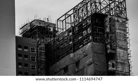 construction building black and white background