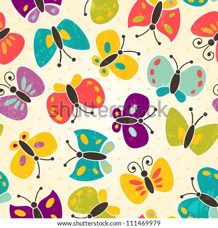 Butterfly seamless pattern. EPS 10 vector illustration.