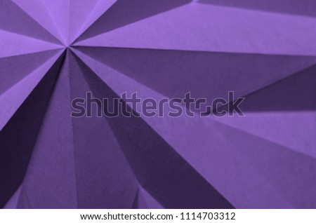 Clean origami abstract background color code: 18-3838, Ultra Violet; 2018 color of the year.