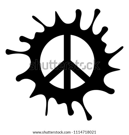 Isolated painted peace symbol