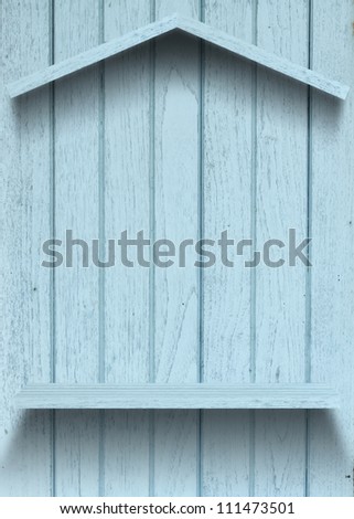 Vintage wood shelf house shape