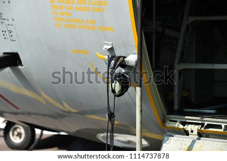 A close up of a military plane