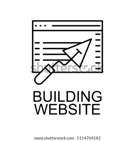building website icon. Element of web development signs with name for mobile concept and web apps. Detailed building website icon can be used for web and mobile on white background
