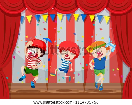A Group of Kids Performance on Stage illustration