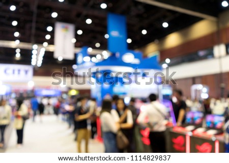 blur trade fair show exhibition hall for background concept