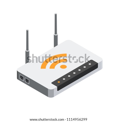 Network Router 3D isometric Royalty-Free Stock Photo #1114956299