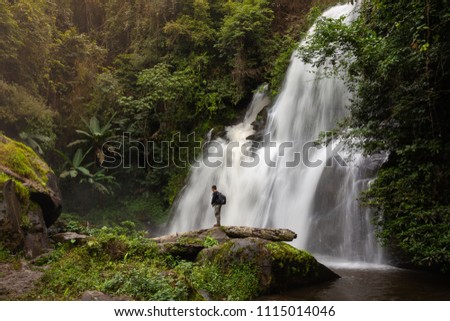 Pha Dok Siew Waterfall, Doi Inthanon National Park, Chiang Mai Thailand Royalty-Free Stock Photo #1115014046
