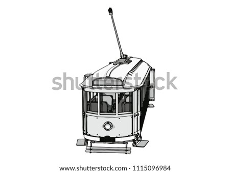 sketch of a tram vector