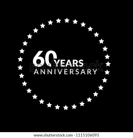 60 years anniversary celebration simple logo