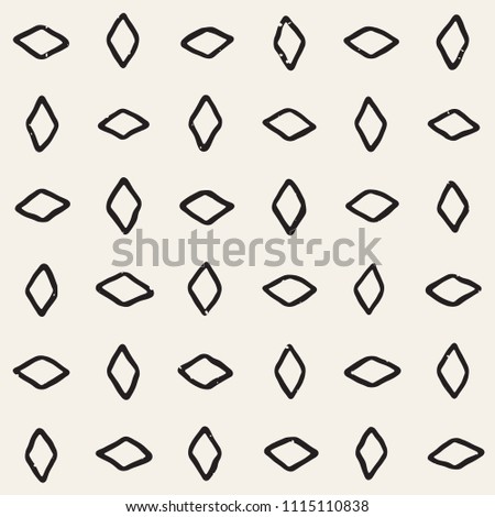 Hand drawn lines seamless grungy pattern. Abstract geometric repeating tile texture in black and white.