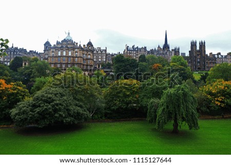 Beautiful park in Edinburgh scotland