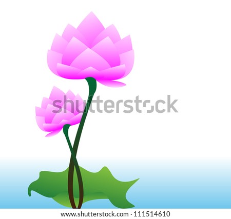 Abstract- Divine Lotus Flower - Vector Background