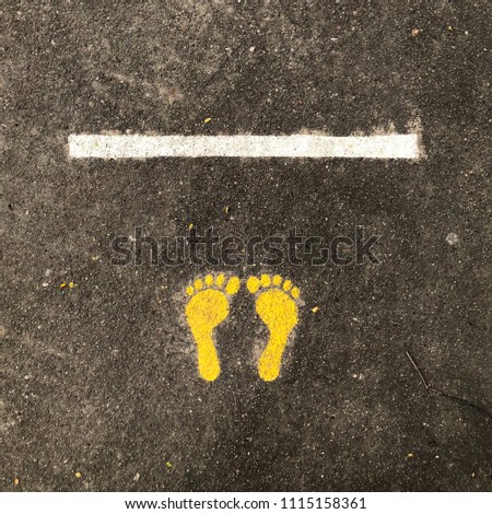 Yellow little foot print