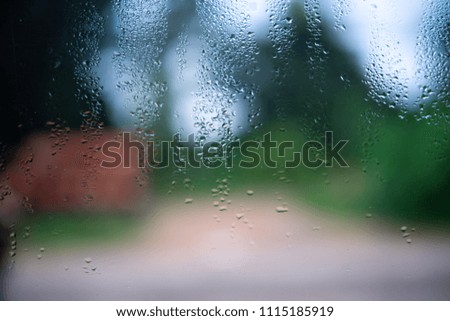 water cool droplets on window glass background