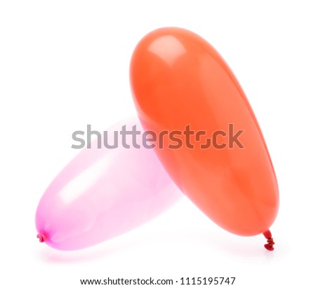 pink and orange balloon isolated on a white background