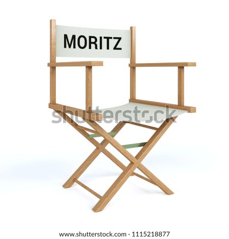 Name written on director chair on isolated white background Illustration
