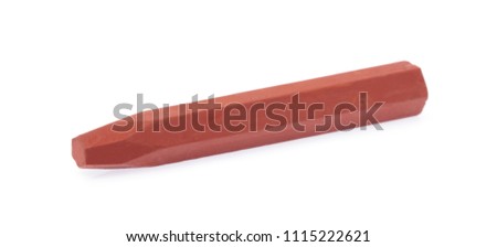 brown chalk isolated on white background 