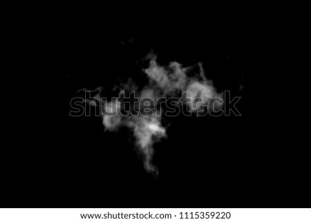 Textured fluffy cloud, Abstract,  isolated on black background, Out of focus