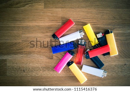 still-life with the gas lighters Royalty-Free Stock Photo #1115416376