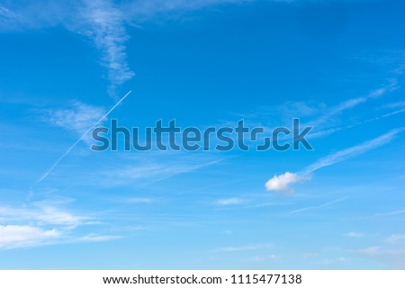 Blue sky and small clouds in springtime